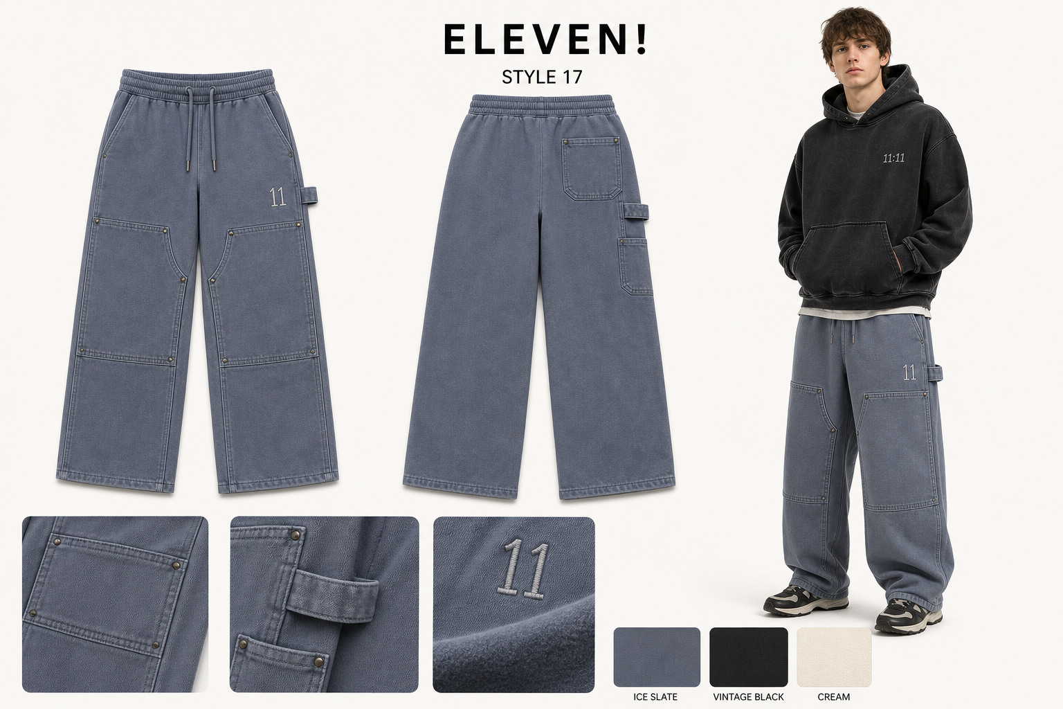 ELEVEN 17 carpenter sweatpants single sheet