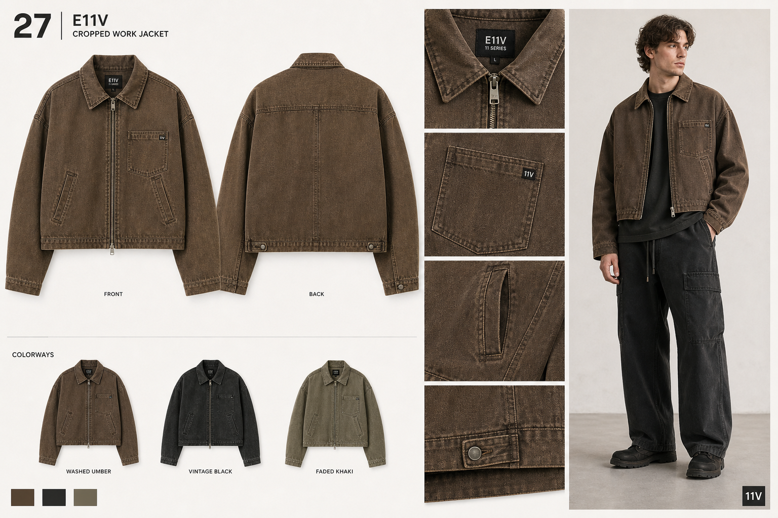 E11V 27 cropped work jacket single sheet