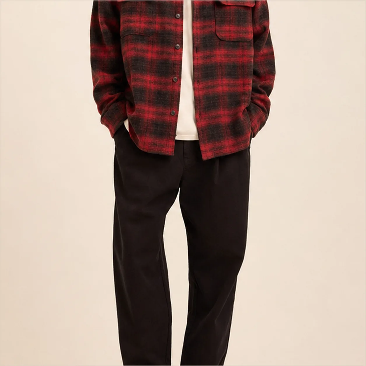Brushed Plaid Overshirt detail pocket