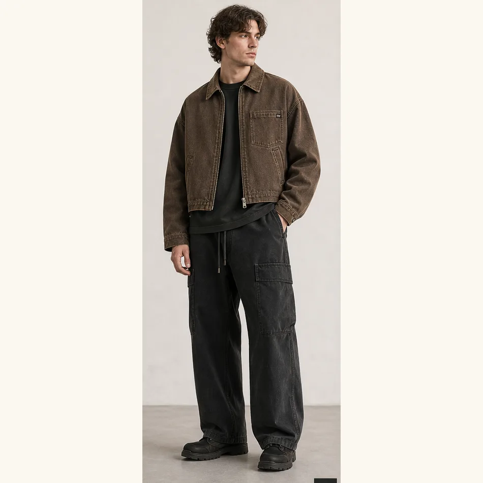 Cropped Work Jacket model