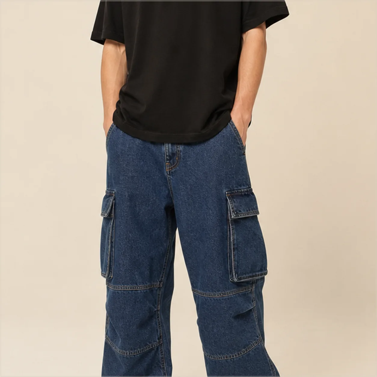 Denim Cargo Pants detail cargo pocket
