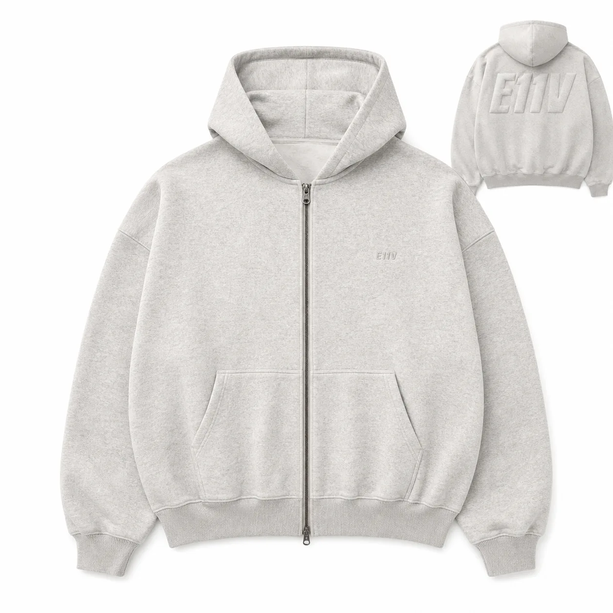 Heavyweight Vintage Zip Hoodie oatmeal flat lay