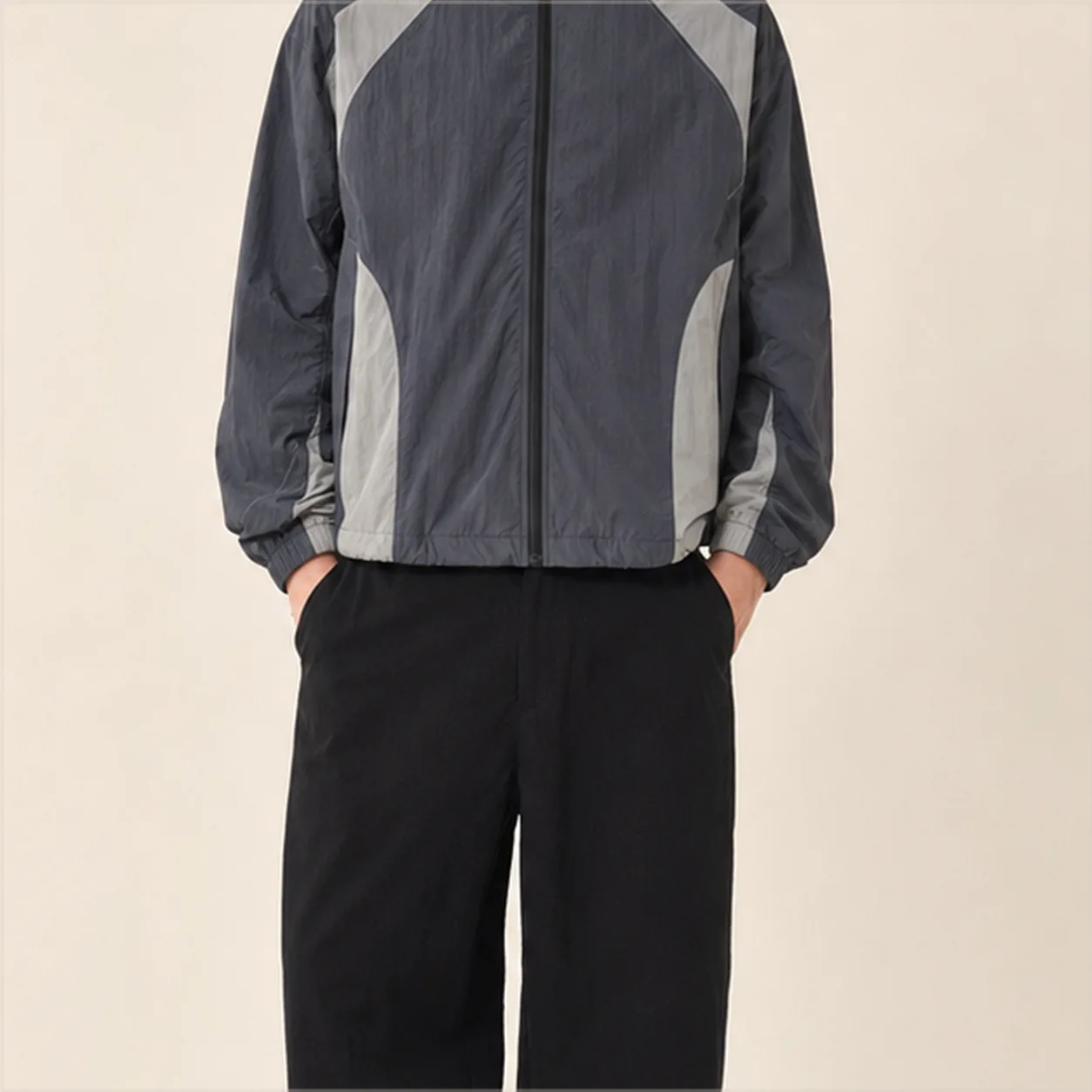 Nylon Panel Track Jacket detail panel