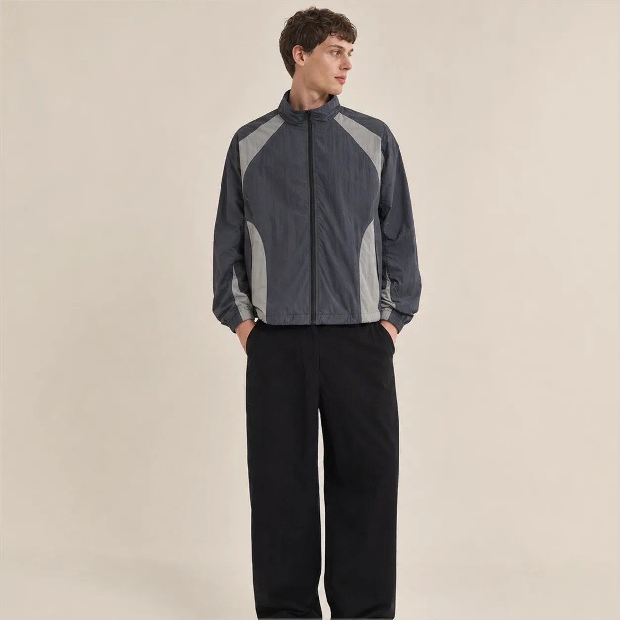 Nylon Panel Track Jacket back