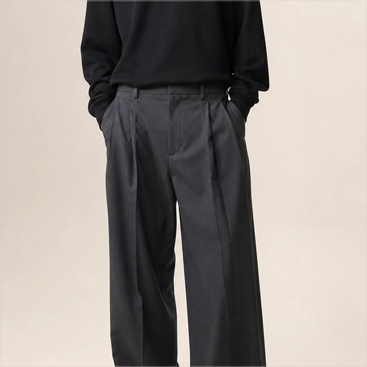 Pleated Wide Leg Trousers detail waist