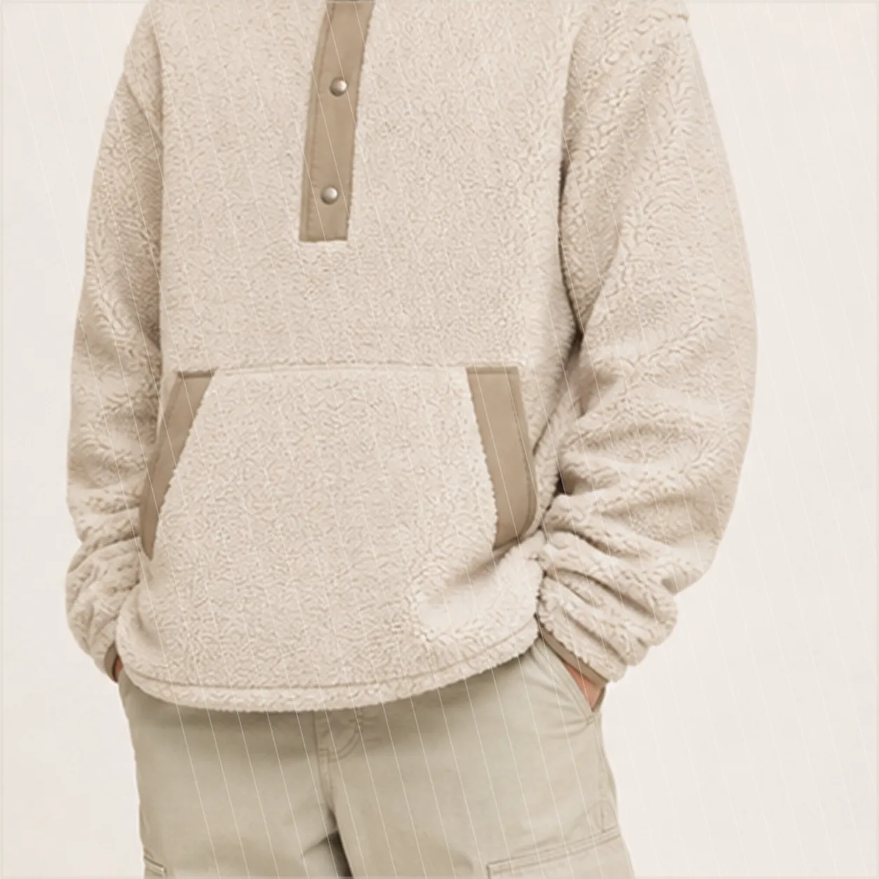 Snap Fleece Pullover detail fleece