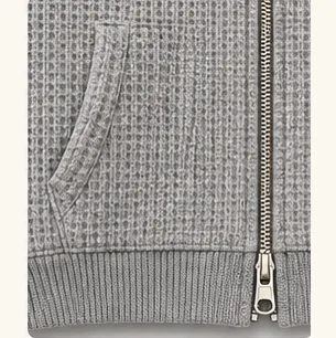 Waffle Zip Hoodie detail zip pocket
