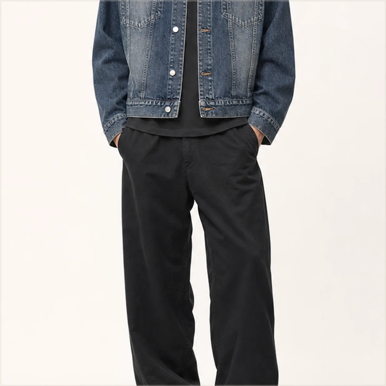 Washed Denim Trucker Jacket detail pocket