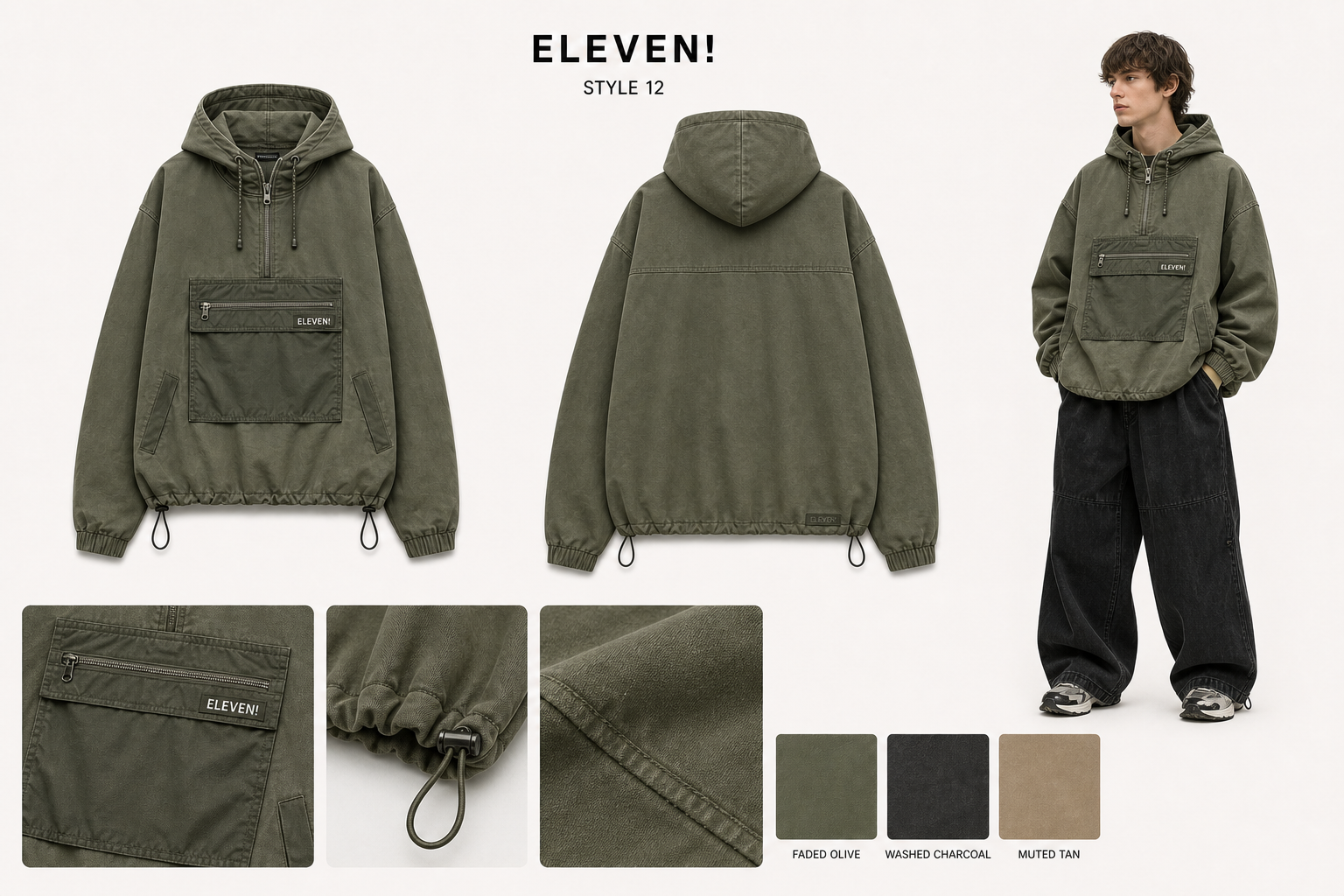 ELEVEN 12 anorak hoodie single sheet